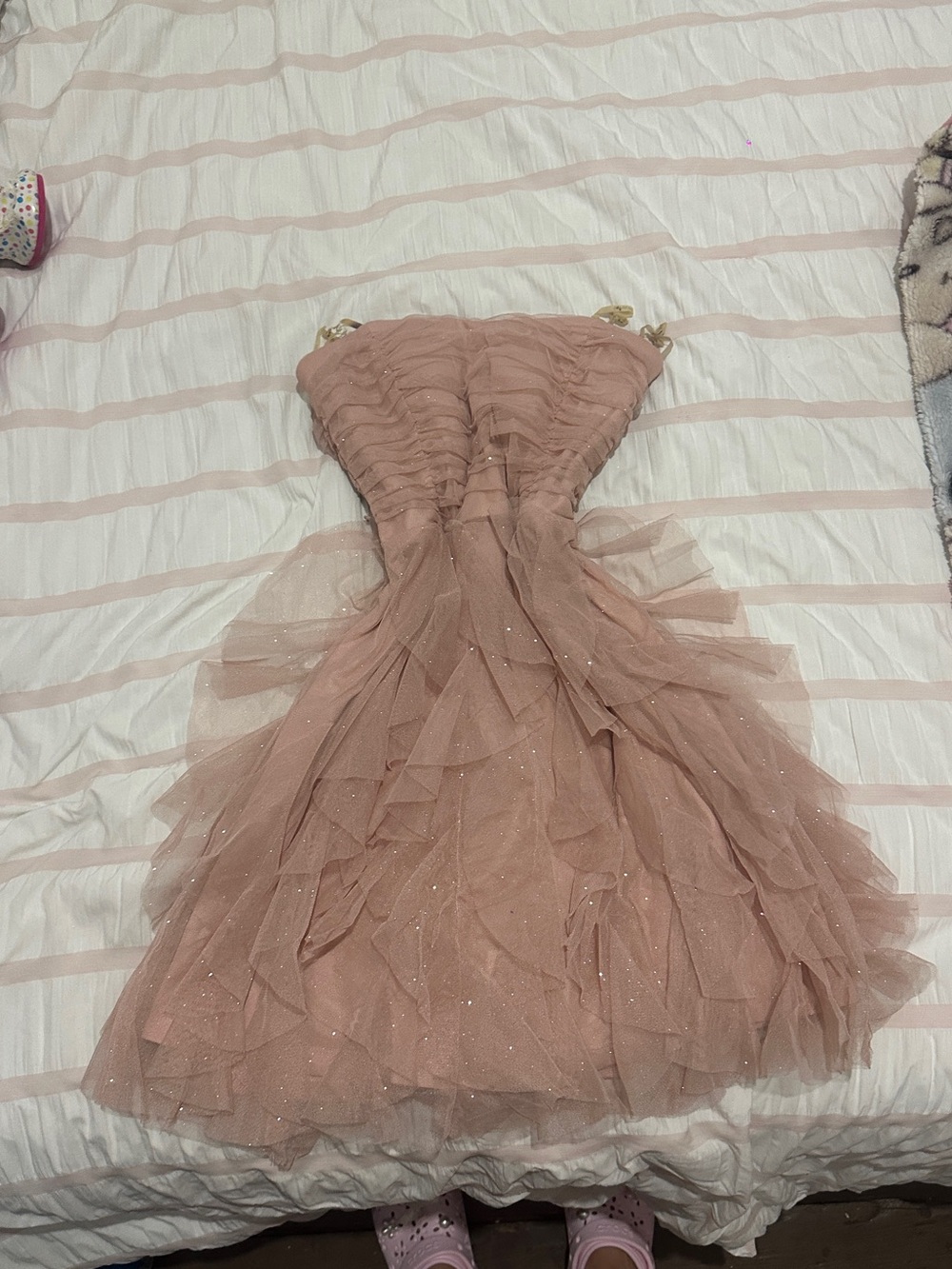 Teeze Me Dusty Rose Tulle Ruffle Party Dress